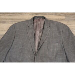 Lauren Ralph Lauren Men's‎ Gray Plaid Two Button Blazer Sport Coat Size 50R